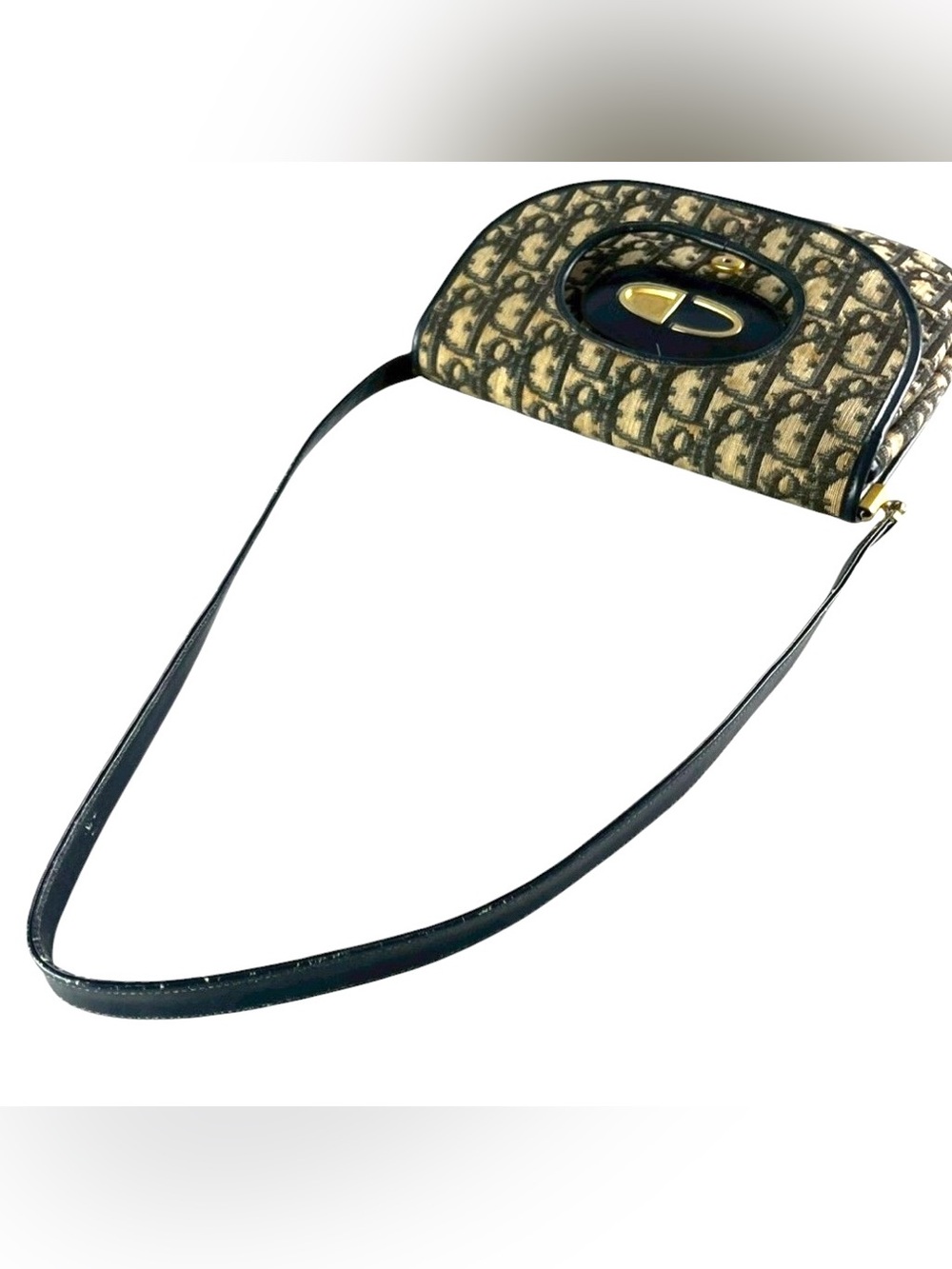 Christian Dior Trotter Monogram Canvas Flap Shoulder Crossbody Vintage Purse Bag - Picture 7 of 12